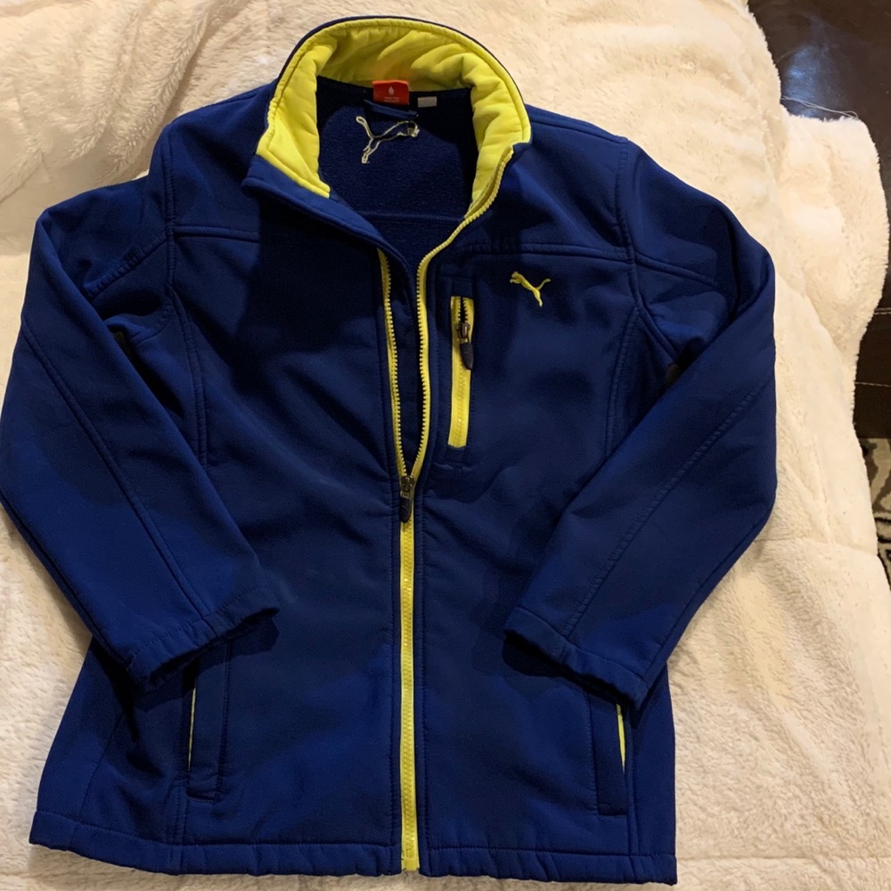 Jacket puma size M kids blue and yellow